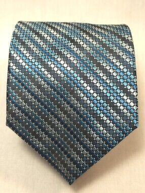 Stafford Teal and Silver Woven Men's Tie